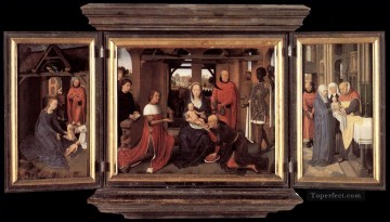 Hans Memling Painting - Triptych of Jan Floreins 1479 Netherlandish Hans Memling